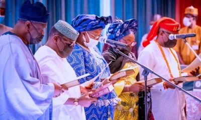 Buhari swears in Commissioners for NPC, ICPC, presides over FEC