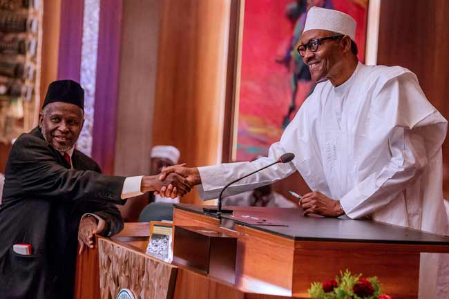 ‘History Will Be Kind To Justice Tanko’: Buhari Bestows GCON Title On Ex-CJN