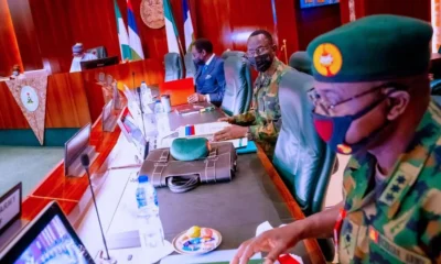 Buhari presides over security meeting at Villa