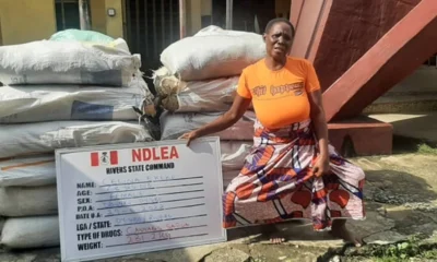 NDLEA Arrests Female Drug Kingpin With 24 Sacks Of Cannabis In Rivers