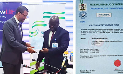 NCCA Presents Operating License To Nigeria Air