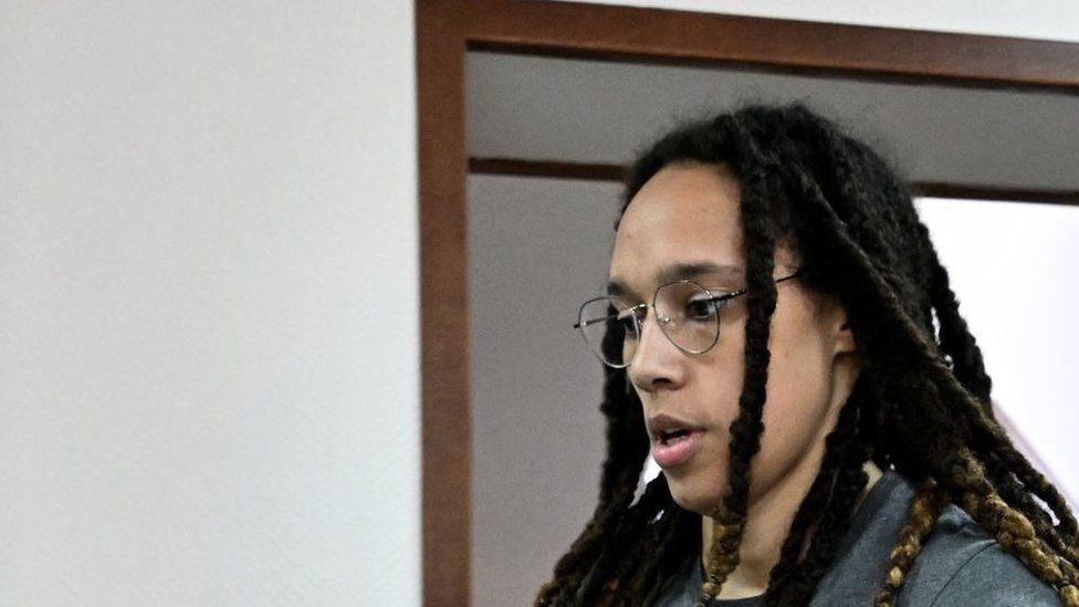 Brittney Griner: US basketball star detained in Russia asks Biden for help