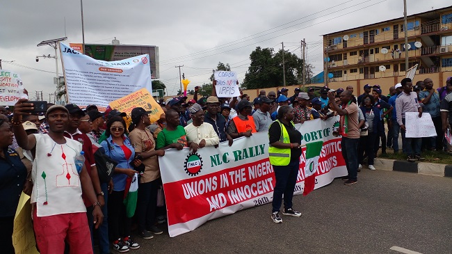 NLC President Leads Day 2 Protest Over University Unions Strike
