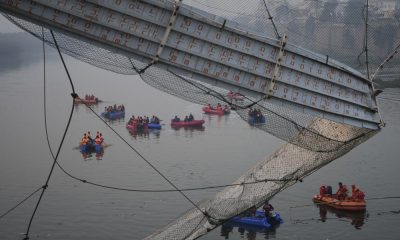Suspension bridge collapse kills at least 133 in India