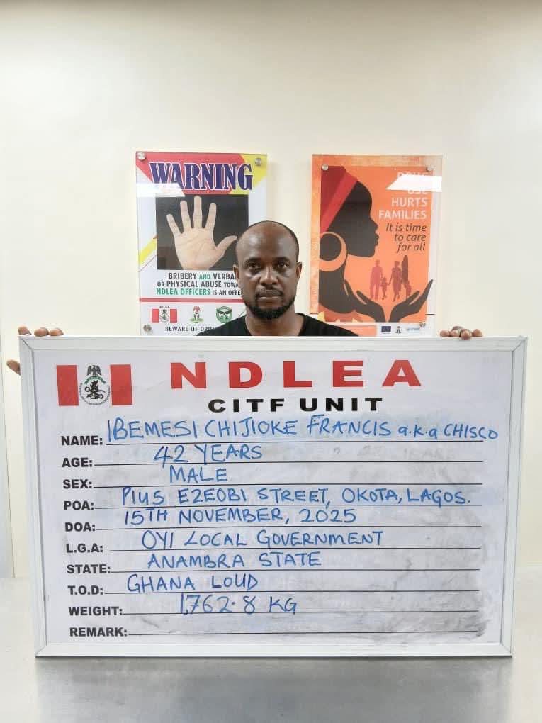 NDLEA arrests wanted suspect, recovers large drug shipment, forex in Lagos